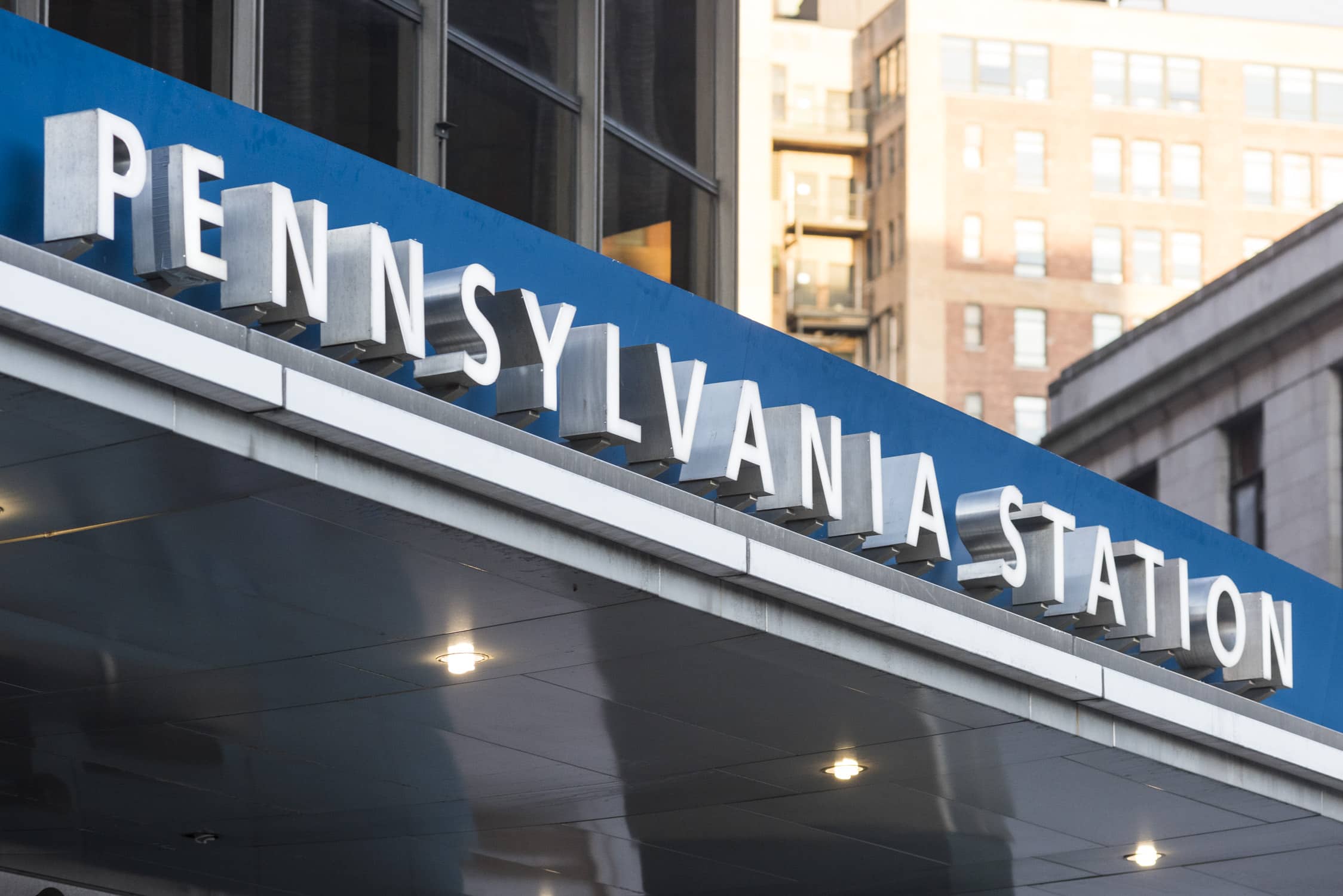 Building sign of "Pennsylvania Station"